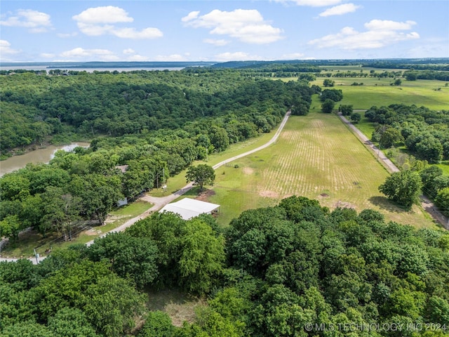 drone / aerial view featuring a rural view