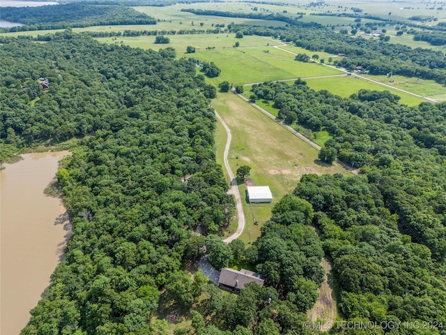 aerial view featuring a rural view