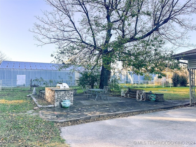 view of patio featuring area for grilling