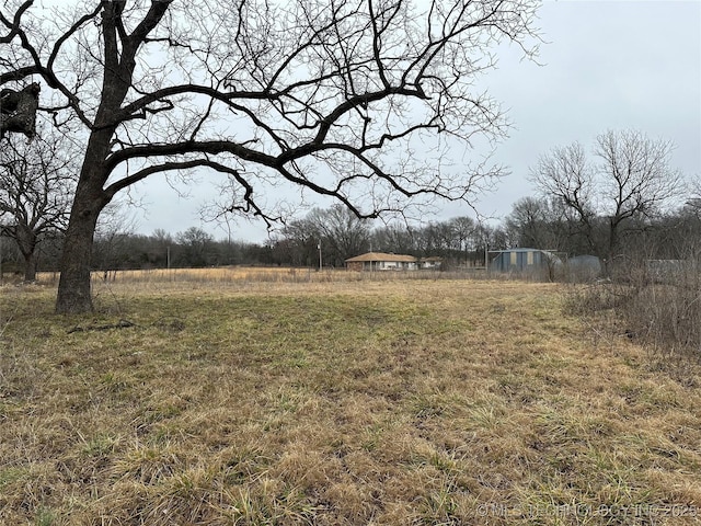 view of yard with a rural view