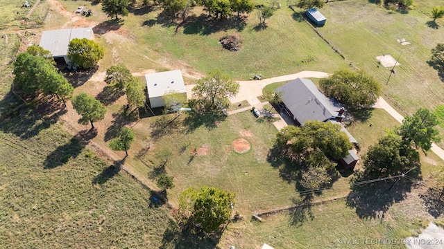 bird's eye view with a rural view