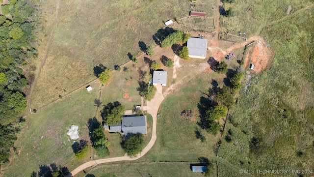 aerial view with a rural view