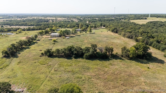 aerial view featuring a rural view