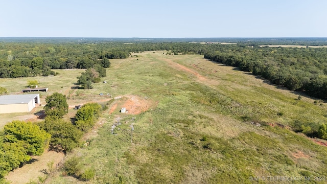 drone / aerial view featuring a rural view