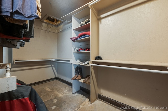 view of walk in closet