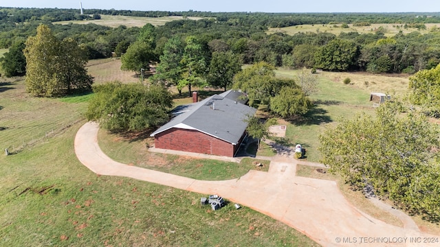 bird's eye view with a rural view