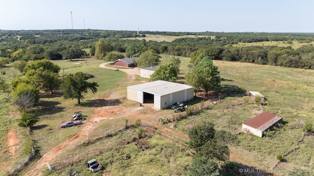 aerial view featuring a rural view