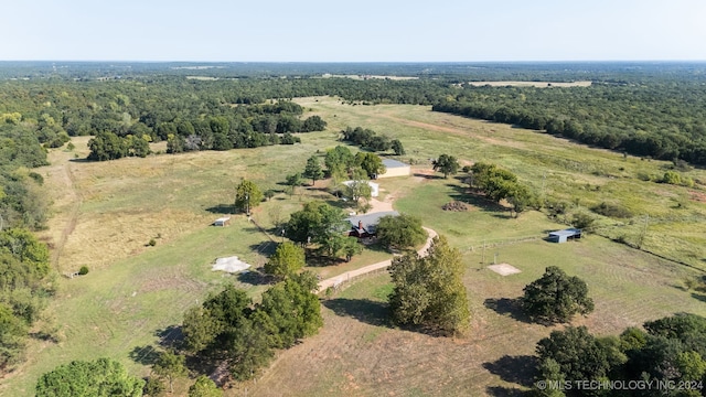 aerial view with a rural view