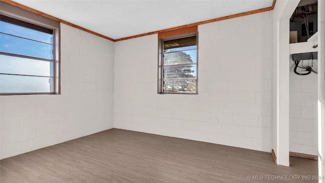 empty room with a healthy amount of sunlight and dark wood-type flooring