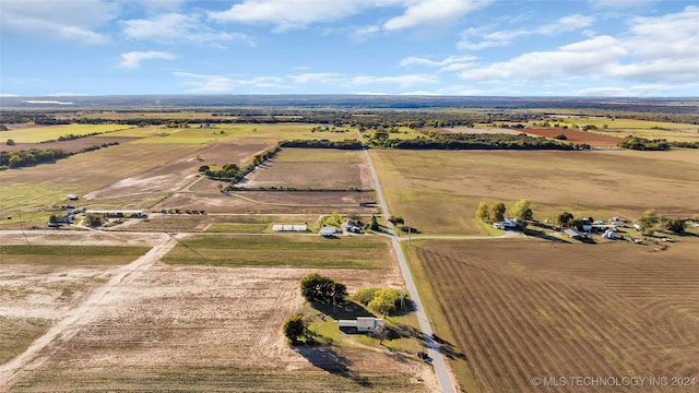 aerial view with a rural view