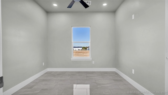 684 Chateau Bnd, Ardmore, OK 73401 - spare room with ceiling fan and recessed lighting
