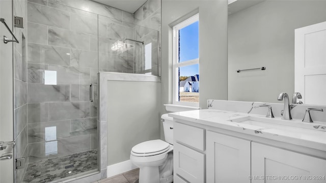 684 Chateau Bnd, Ardmore, OK 73401 - bathroom featuring a shower stall and vanity