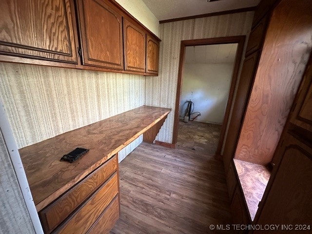 interior space featuring dark wood-type flooring