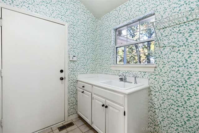 bathroom featuring vanity and tile patterned floors