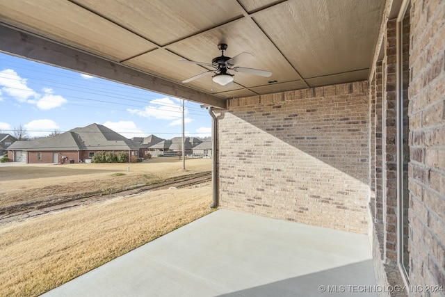 view of patio with ceiling fan