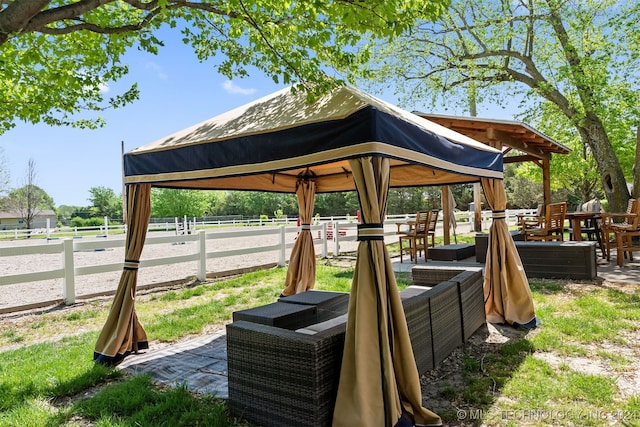 view of community with a gazebo