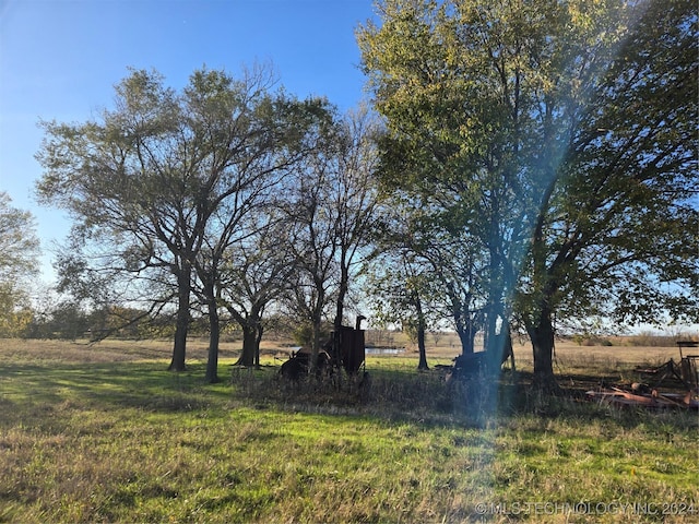 view of yard with a rural view