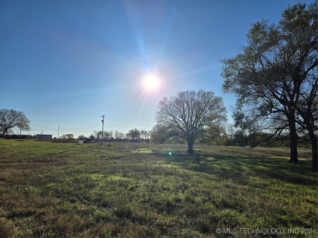 view of yard with a rural view