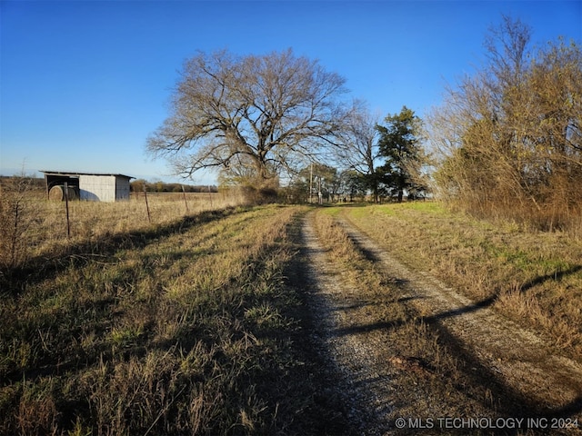 view of street featuring a rural view