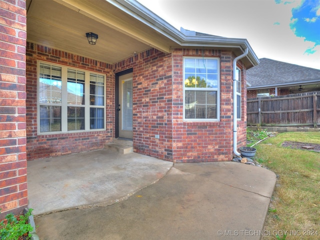 doorway to property featuring a patio area