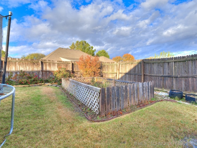 view of yard featuring a trampoline