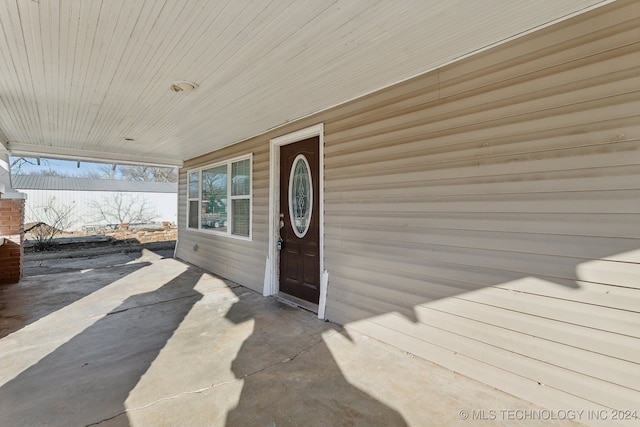 view of doorway to property