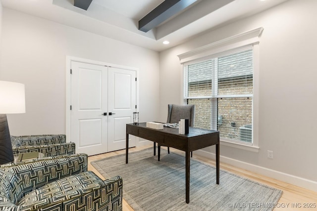 3908 S Elder Blvd, Broken Arrow, OK 74012 - home office with wood finished floors and recessed lighting