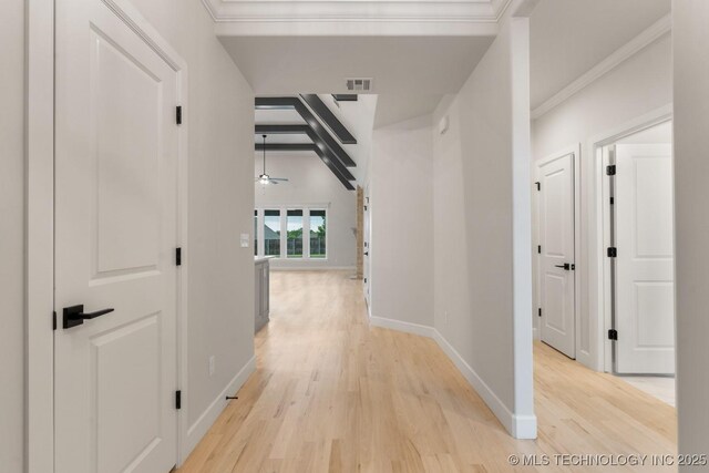 6617 S Fir Ave, Broken Arrow, OK 74134 - hall featuring light wood-style floors and baseboards