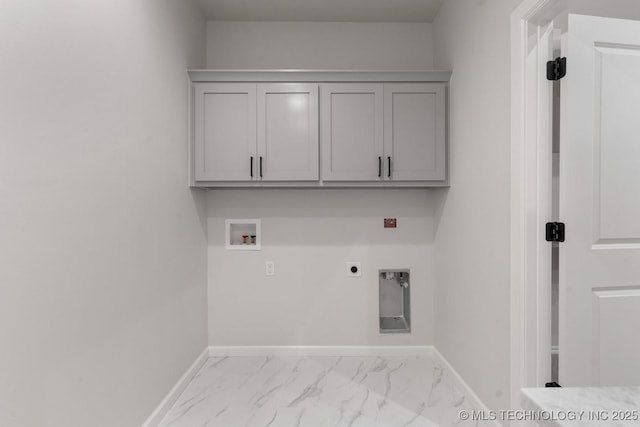 6617 S Fir Ave, Broken Arrow, OK 74134 - laundry room featuring washer hookup, baseboards, hookup for an electric dryer, and cabinet space