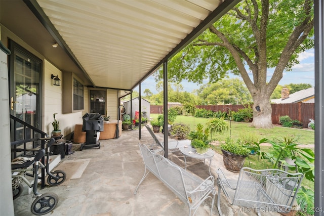 view of patio / terrace featuring a grill