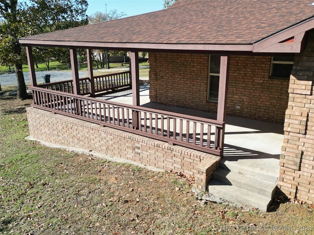 deck featuring a porch