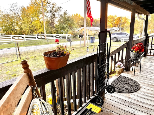 deck featuring a yard