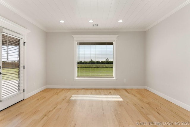 17537 S 56th E Ave, Bixby, OK 74008 - unfurnished room with plenty of natural light, crown molding, baseboards, wood finished floors, and recessed lighting