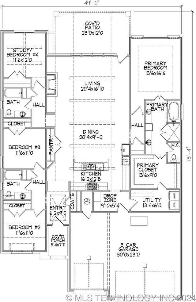 2708 W Van Buren Ct, Broken Arrow, OK 74134 - view of floor plan / room layout