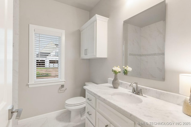 2708 W Van Buren Ct, Broken Arrow, OK 74134 - bathroom with vanity and marble look tiles