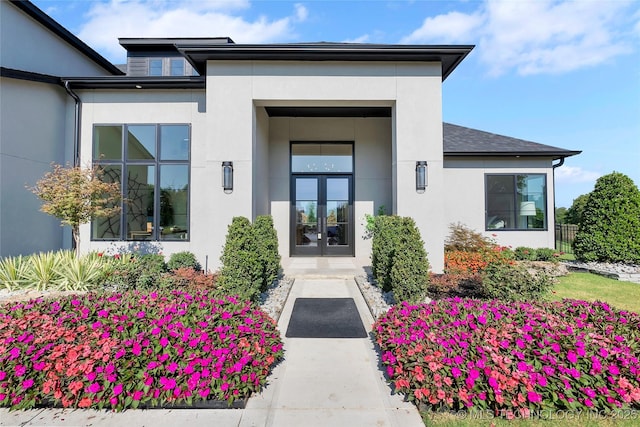 property entrance with french doors