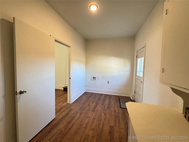 interior space featuring dark hardwood / wood-style flooring