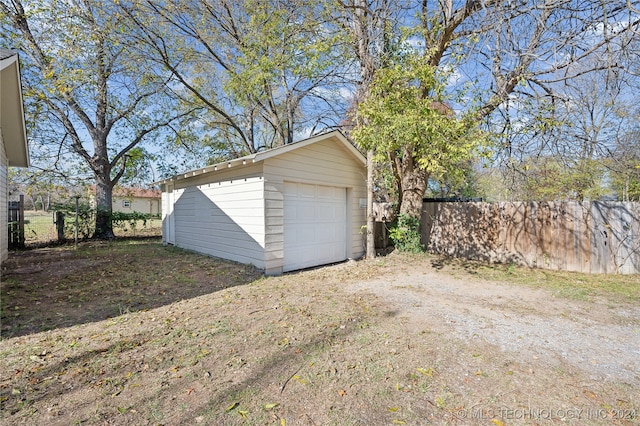 view of garage