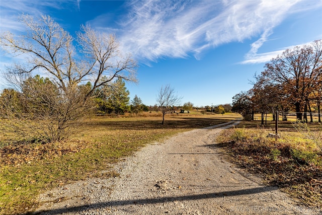 view of road featuring a rural view