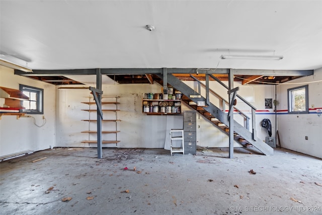 basement with plenty of natural light