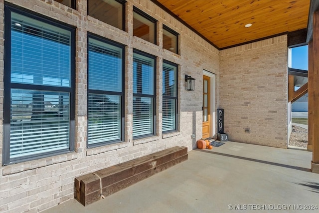 view of patio featuring a porch