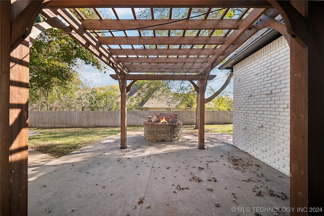 view of patio with a pergola