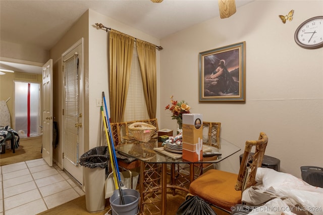 view of tiled dining area