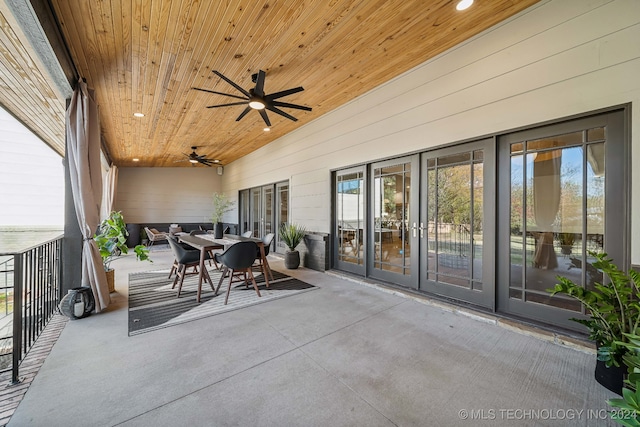 view of patio / terrace with ceiling fan