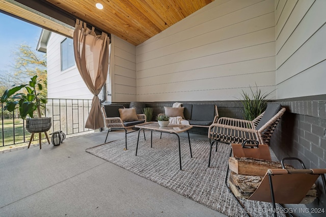 view of patio with an outdoor living space