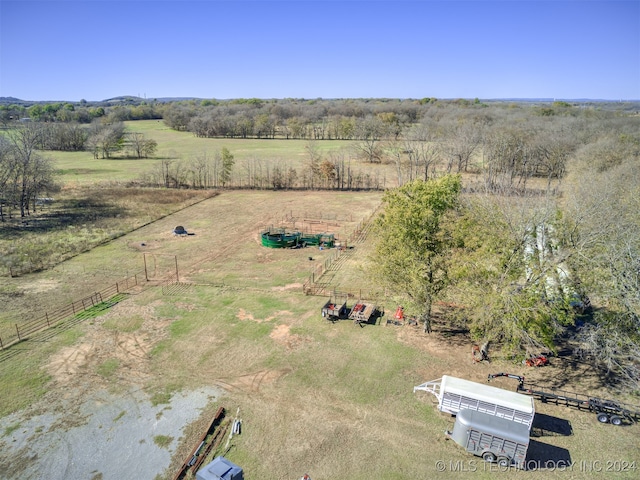 aerial view featuring a rural view