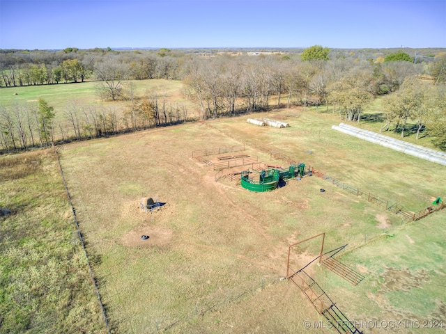 aerial view featuring a rural view