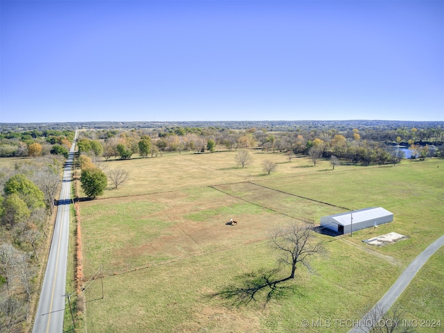 drone / aerial view with a rural view