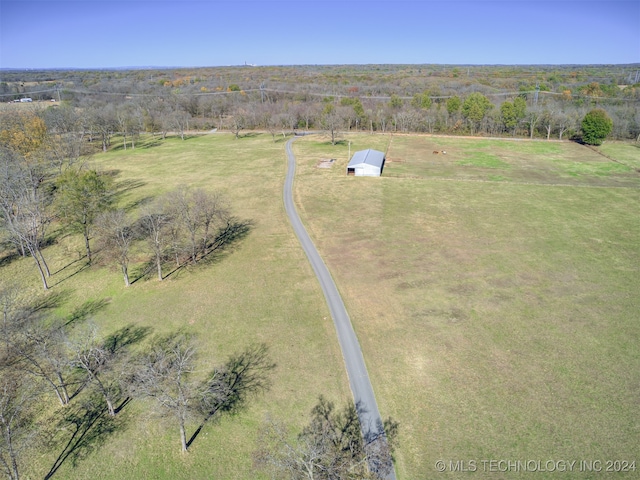 drone / aerial view featuring a rural view