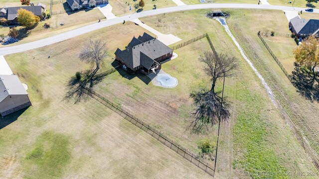 drone / aerial view with a rural view